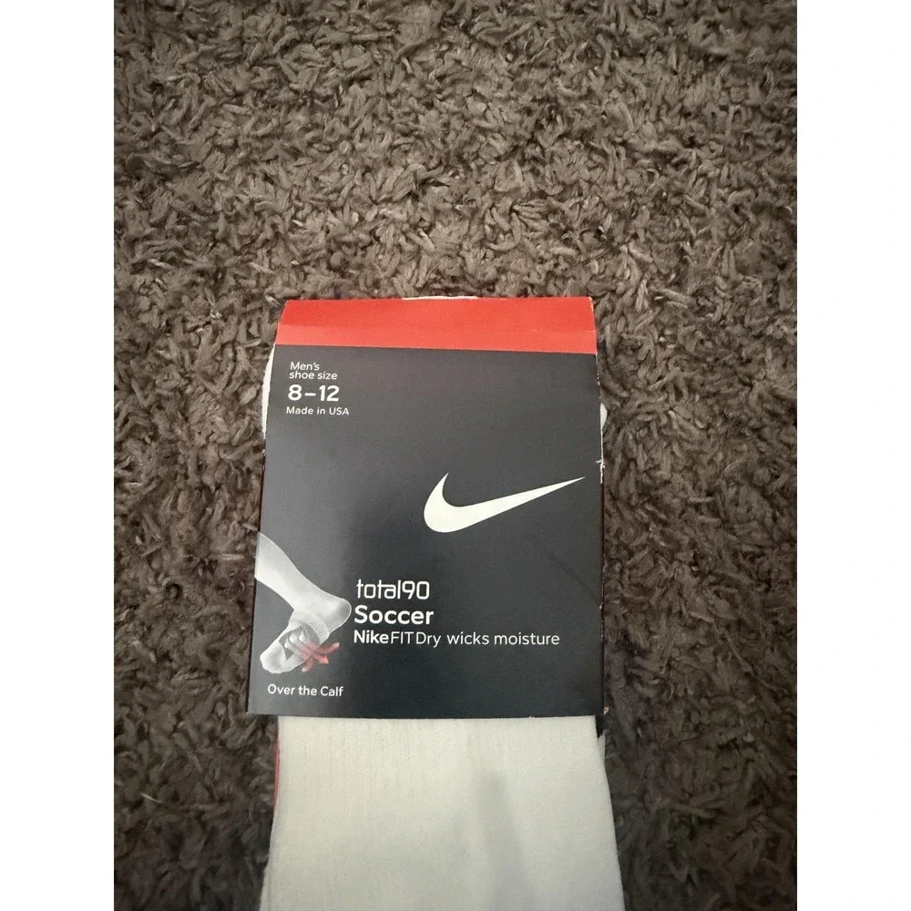 Nike Total90 Soccer Socks Mens L White Over The Calf Dri-FIT Arch Support 2006